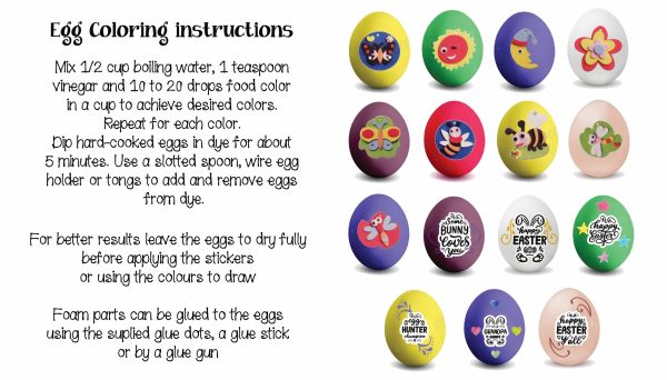 Egg colouring kit 11 (Foam shapes kit) For Cheap