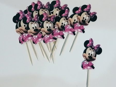 Cupcake toppers (cutout cardboard)  Minnie mouse  1 Sale