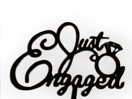 Acrylic topper (Black)  Just engaged   Hot on Sale