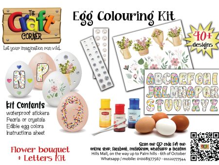 Egg colouring kit 4 (Flowers & letters kit) Sale