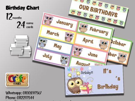 Owls Birthday Chart Set For Cheap