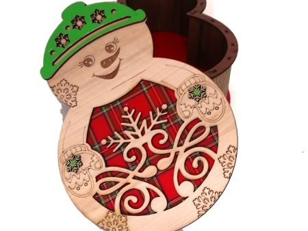 Snowman wooden box Online now