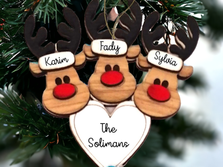 Personalized Reindeer wooden ornament Online Sale