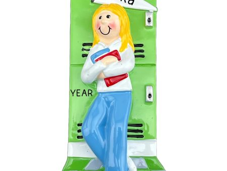 College   School Girl Blonde Christmas Ornament For Cheap