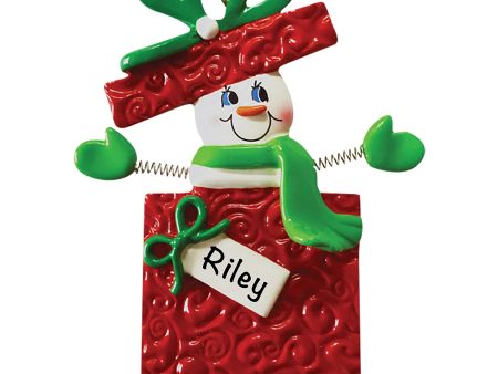 Snowman Gift Box Christmas Ornament Hot on Sale