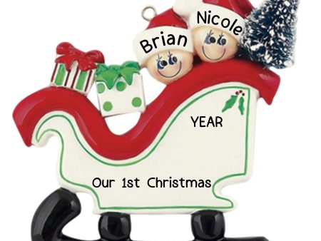 Sleigh Tree Family of 2 Personalized Ornament Online Sale