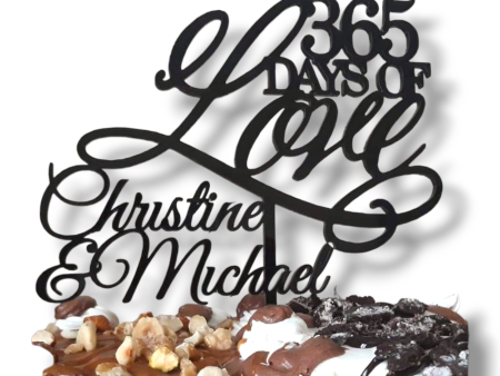 Acrylic topper (Black)  365 days of Love  Names   Supply