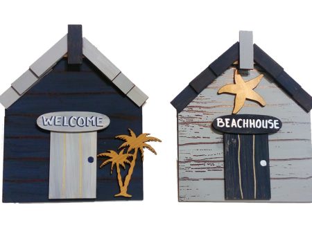 Beach house wooden wall art (set of 2) Cheap