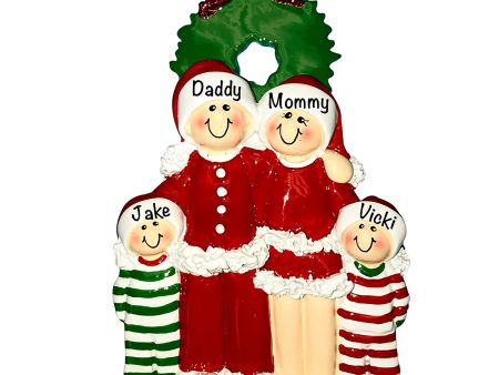 Christmas Pajama Family of 4 Ornament Fashion