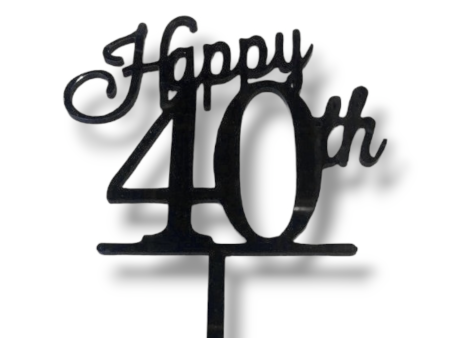 Acrylic topper (Black)  Happy  Age   Fashion