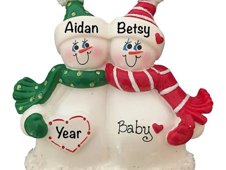 Snow Couple Expecting Christmas Ornament Online