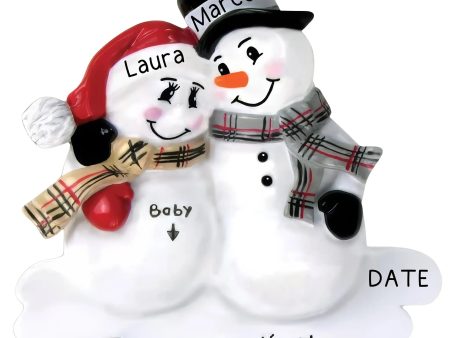 We re Expecting Snowman Personalized Ornament For Cheap