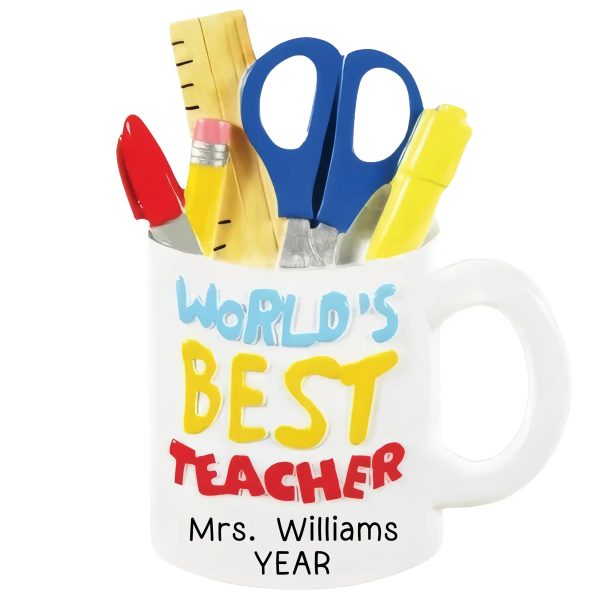 World s Best Teacher Mug Personalized Ornament Online Hot Sale