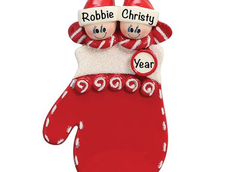 Red Mitten Couple Christmas Ornament Hot on Sale