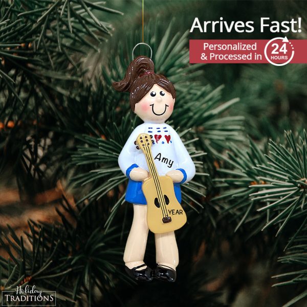 Guitar Girl Christmas Ornament For Discount