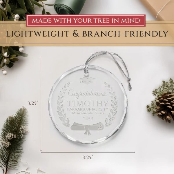 Graduation Diploma Personalized Ornament - Glass on Sale