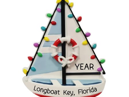 Sailboat Personalized Ornament - Christmas Lights Online