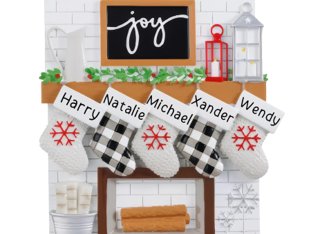 Fireplace Mantle Stocking Family of 5 Table Top Online Hot Sale