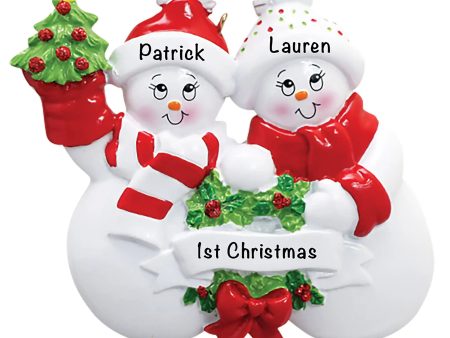 Christmas Snow Couple Ornament on Sale